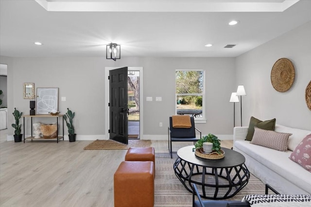 6003 Libyan Dr, Austin, TX 78745 - living room featuring wood finished floors, recessed lighting, and baseboards
