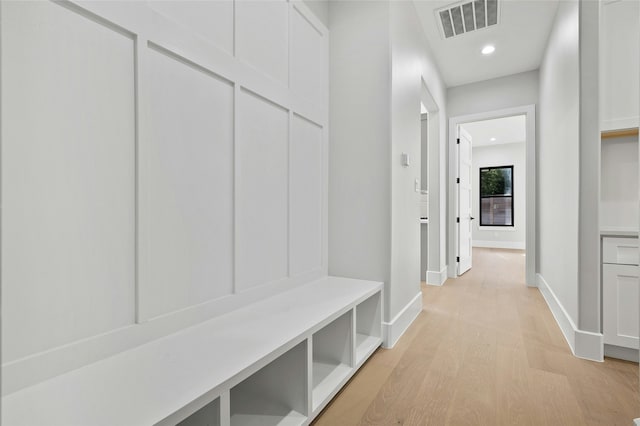 mudroom featuring light hardwood / wood-style floors