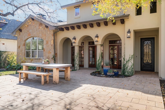 exterior space with french doors