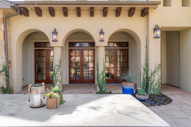 doorway to property with french doors