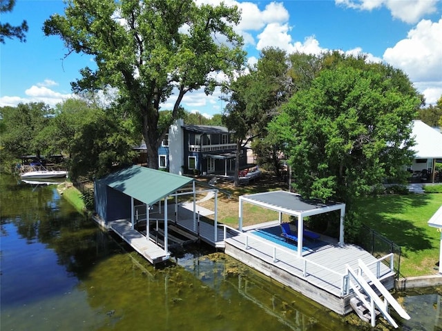 614 E Briarway Dr, Granite Shoals, TX 78654 - dock area featuring a water view and boat lift