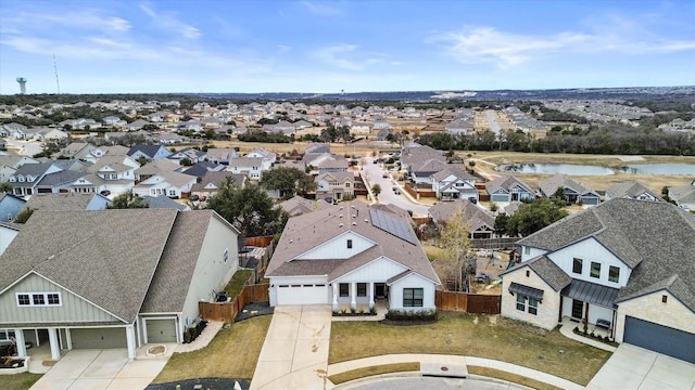 drone / aerial view with a residential view