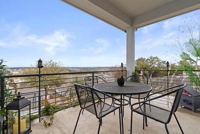 view of patio / terrace featuring a balcony