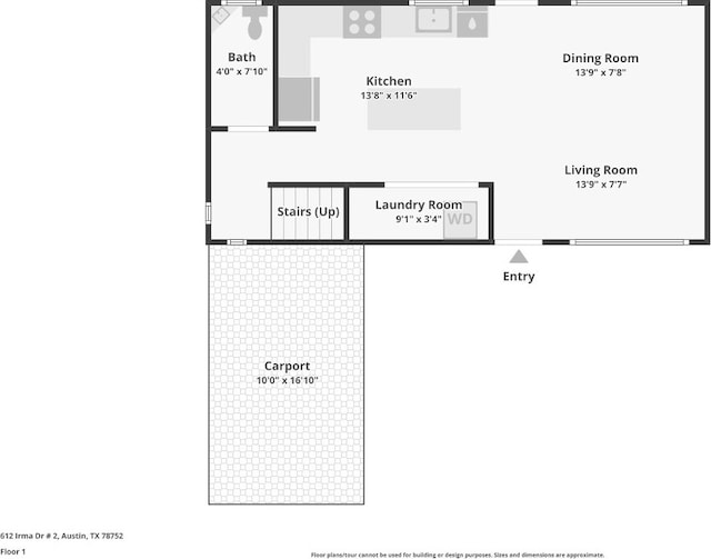 612 Irma Dr Unit 2, Austin, TX 78752 - floor plan / room layout