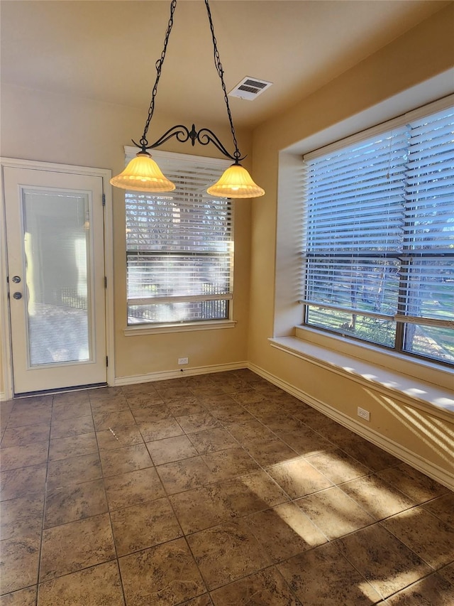 view of unfurnished dining area