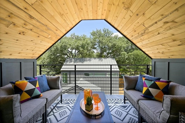 balcony featuring an outdoor living space