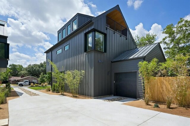 view of home's exterior with a garage