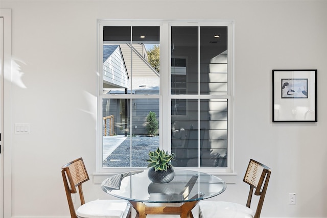 view of dining space