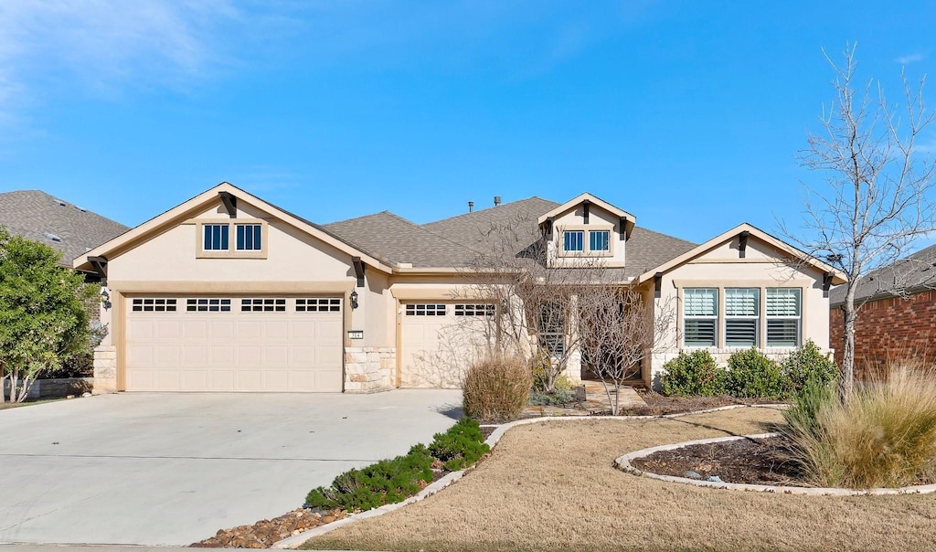 view of front of house with a garage