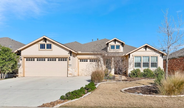 view of front of house with a garage