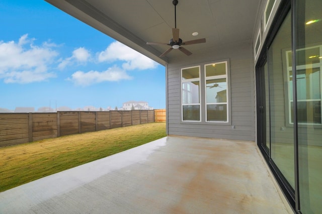 view of patio / terrace with ceiling fan