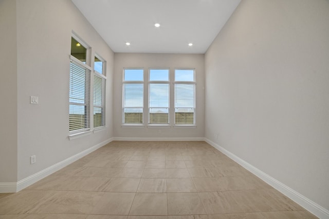 17604 Arend Path, Pflugerville, TX 78660 - unfurnished room featuring baseboards, light tile patterned flooring, and recessed lighting