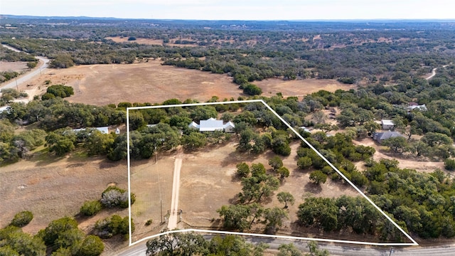 bird's eye view with a rural view