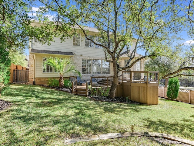 view of yard featuring a deck