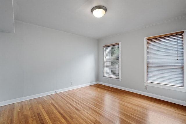 empty room featuring light wood-type flooring