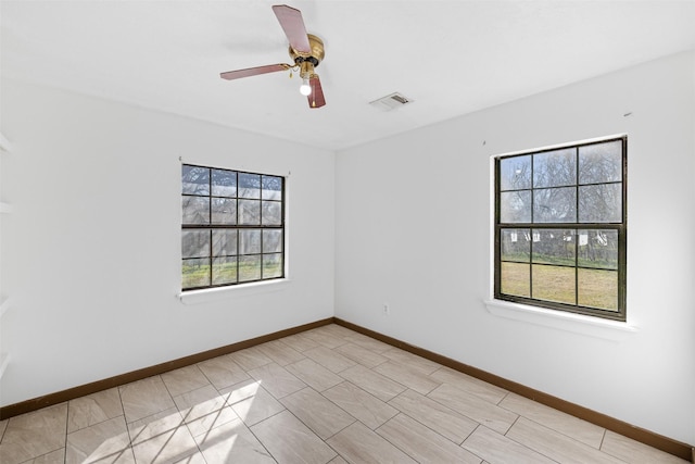 empty room with ceiling fan