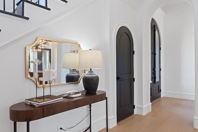 home office featuring light wood-type flooring