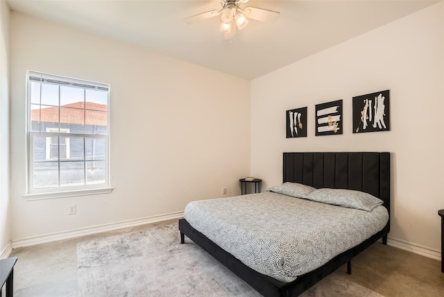 bedroom featuring ceiling fan