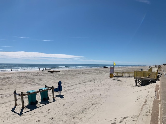 property view of water with a beach view