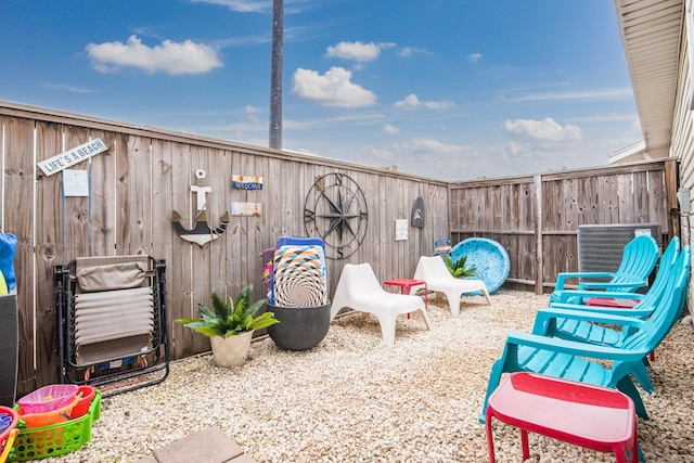 view of patio / terrace featuring central AC unit