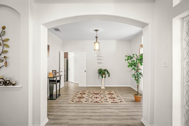 entrance foyer with wood-type flooring