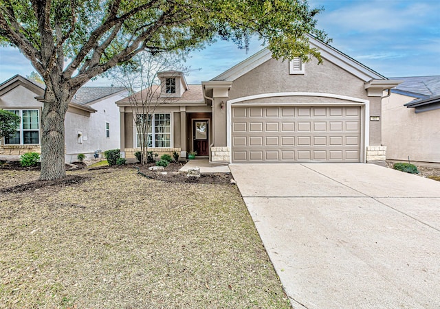 view of front of house with a garage