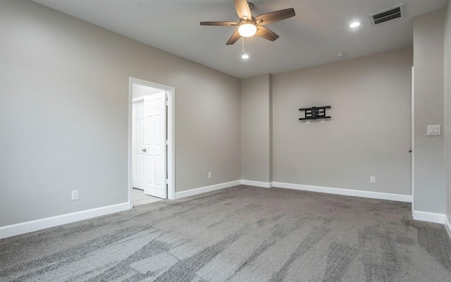 2718 Leslie Ln, San Marcos, TX 78666 - carpeted spare room with ceiling fan and recessed lighting