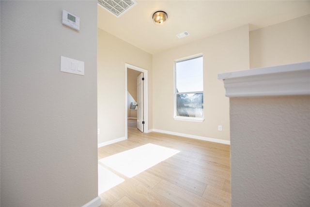 empty room featuring light wood-type flooring