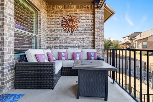 balcony featuring outdoor lounge area