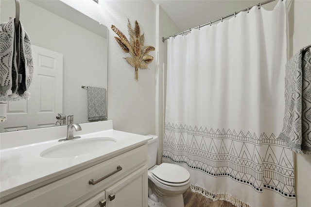 bathroom with toilet and vanity