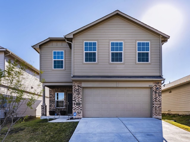 view of property featuring a garage