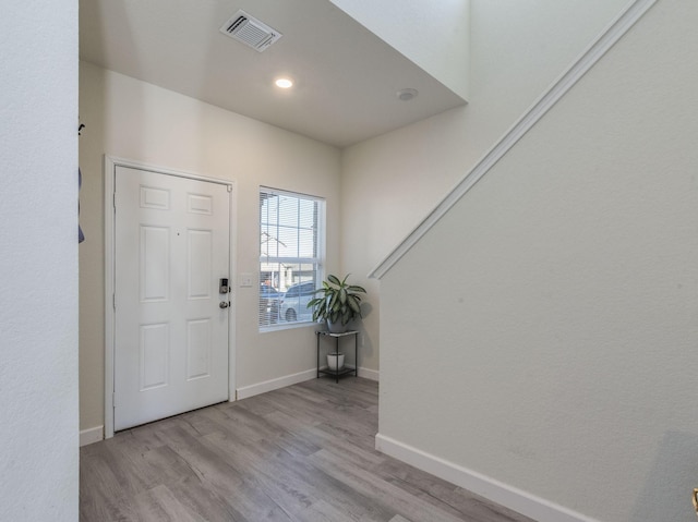 foyer featuring light hardwood / wood-style flooring