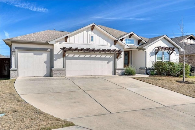 view of front of house with a garage