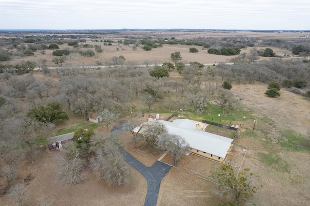 aerial view with a rural view