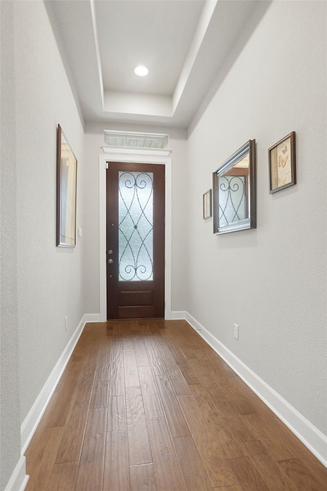 foyer featuring hardwood / wood-style flooring