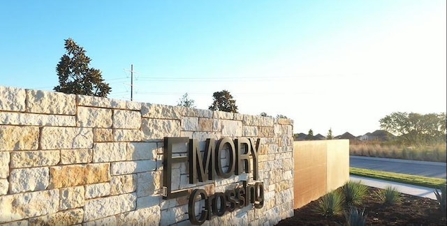 view of community sign