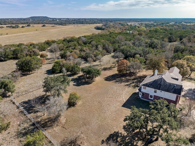 aerial view featuring a rural view