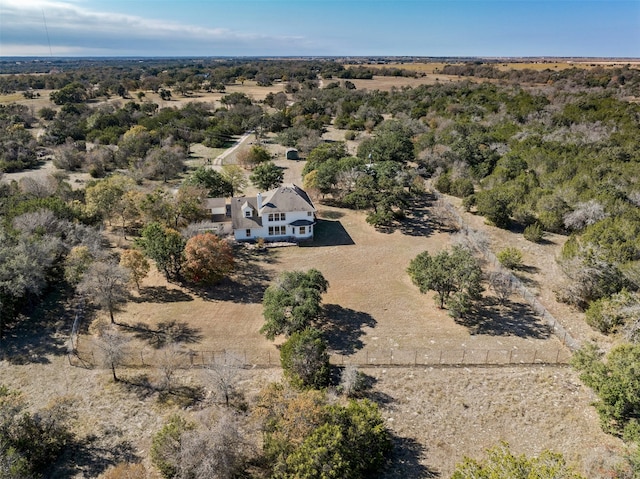 birds eye view of property with a rural view