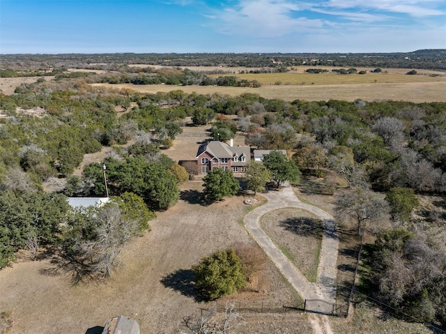 aerial view with a rural view