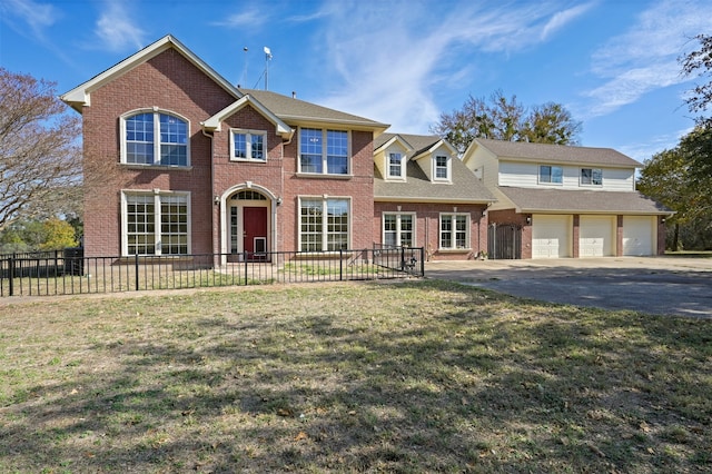 view of front of home with a garage and a front yard