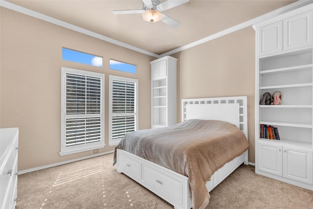2918 Ranch Road 620 N Unit N-189, Austin, TX 78734 - bedroom featuring light colored carpet, crown molding, and ceiling fan