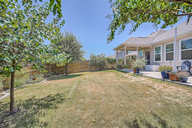 view of yard with a patio