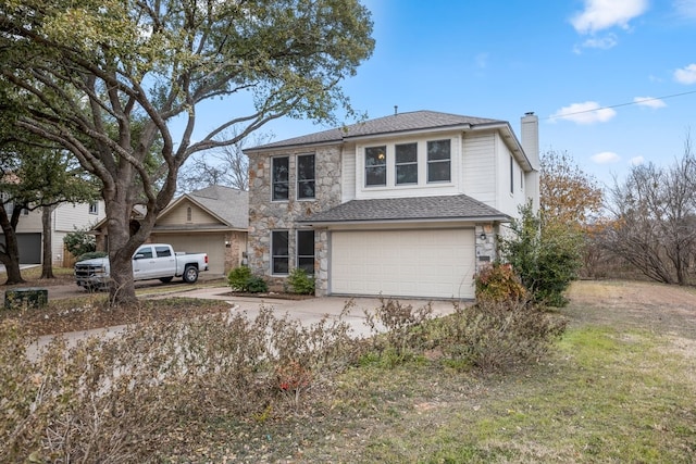 view of front property featuring a garage