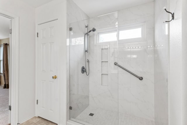 bathroom featuring walk in shower