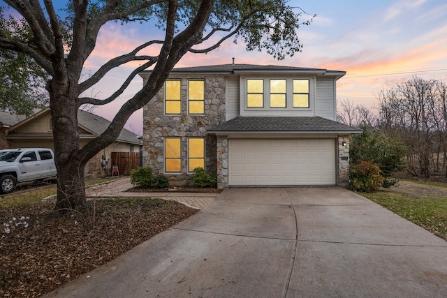 front facade featuring a garage