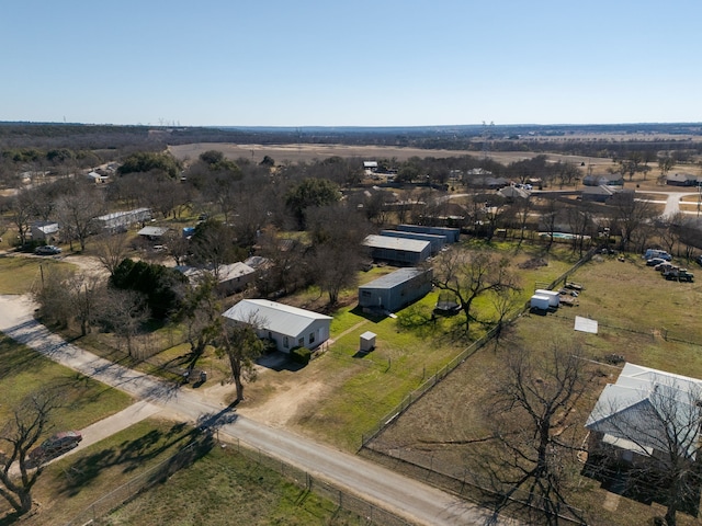 drone / aerial view with a rural view