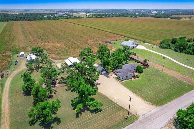 drone / aerial view with a rural view