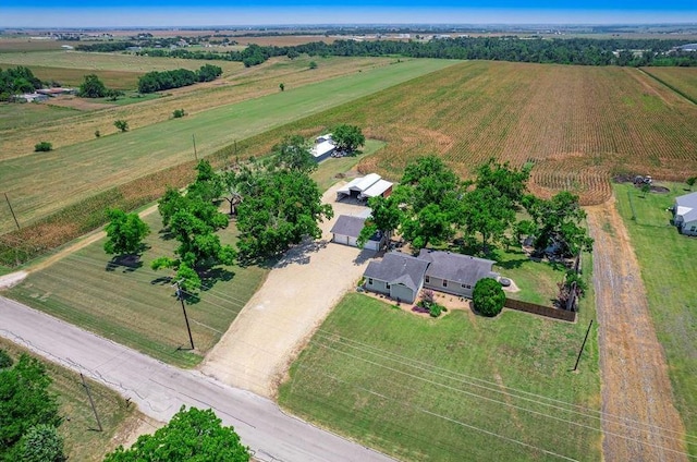 aerial view featuring a rural view