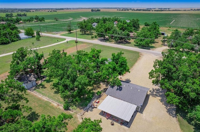 drone / aerial view with a rural view