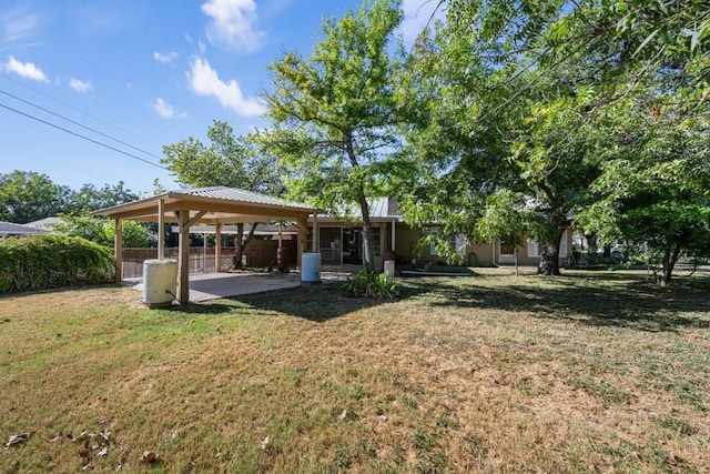 view of yard with a patio area and a gazebo